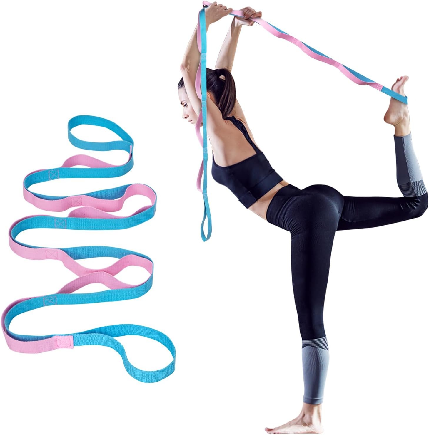 Stretching Strap with Loops – Soft, Durable Band for Yoga & Exercise