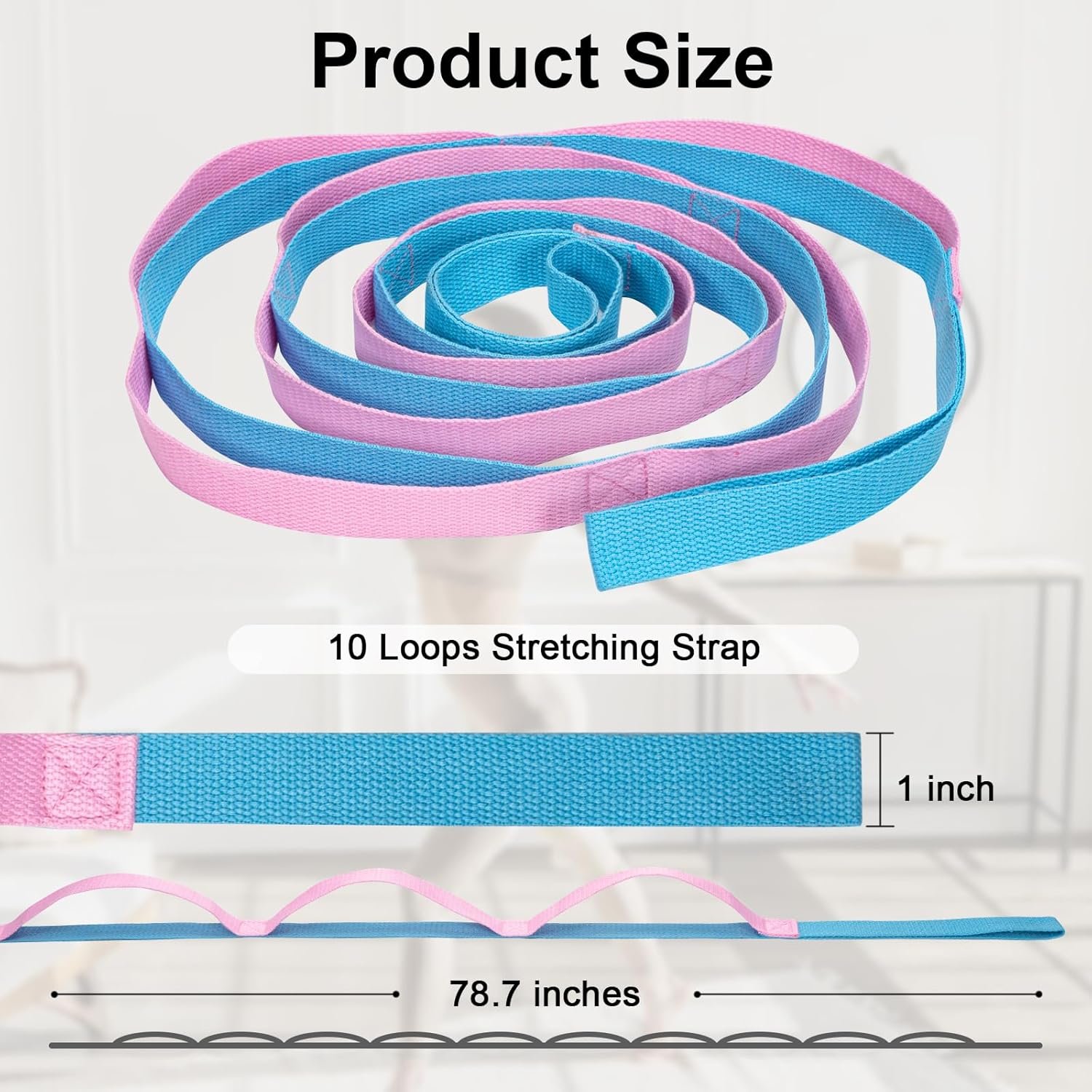 Stretching Strap with Loops – Soft, Durable Band for Yoga & Exercise - Image 2