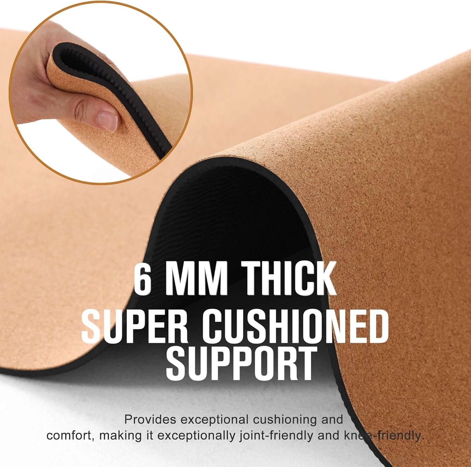 Thick Cork Yoga Mat with Strap – Non-Slip, Eco-Friendly, Sweat-Resistant - Image 4